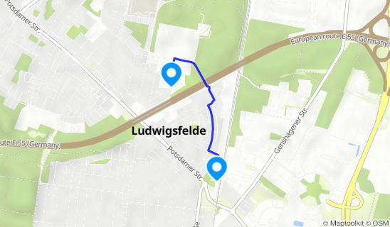 Kartenausschnitt Bahnhof Ludwigsfelde